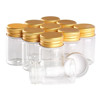 24 неща, 20 ml от 30*50 мм Стъклени Бутилки със Златни Алуминиеви Капаци Малки Стъклени Буркани Стъклени Флакони за Сватбени Diy Подарък