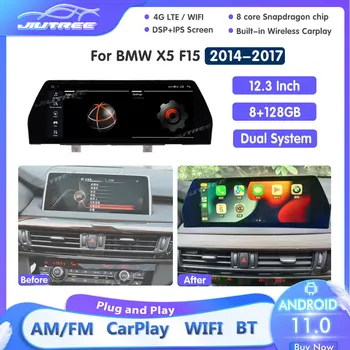 2din Android 11 Автомобилен Радиоприемник За BMW X5 F15 2014 2015 2016 2017 Мултимедиен Плейър 12,3 