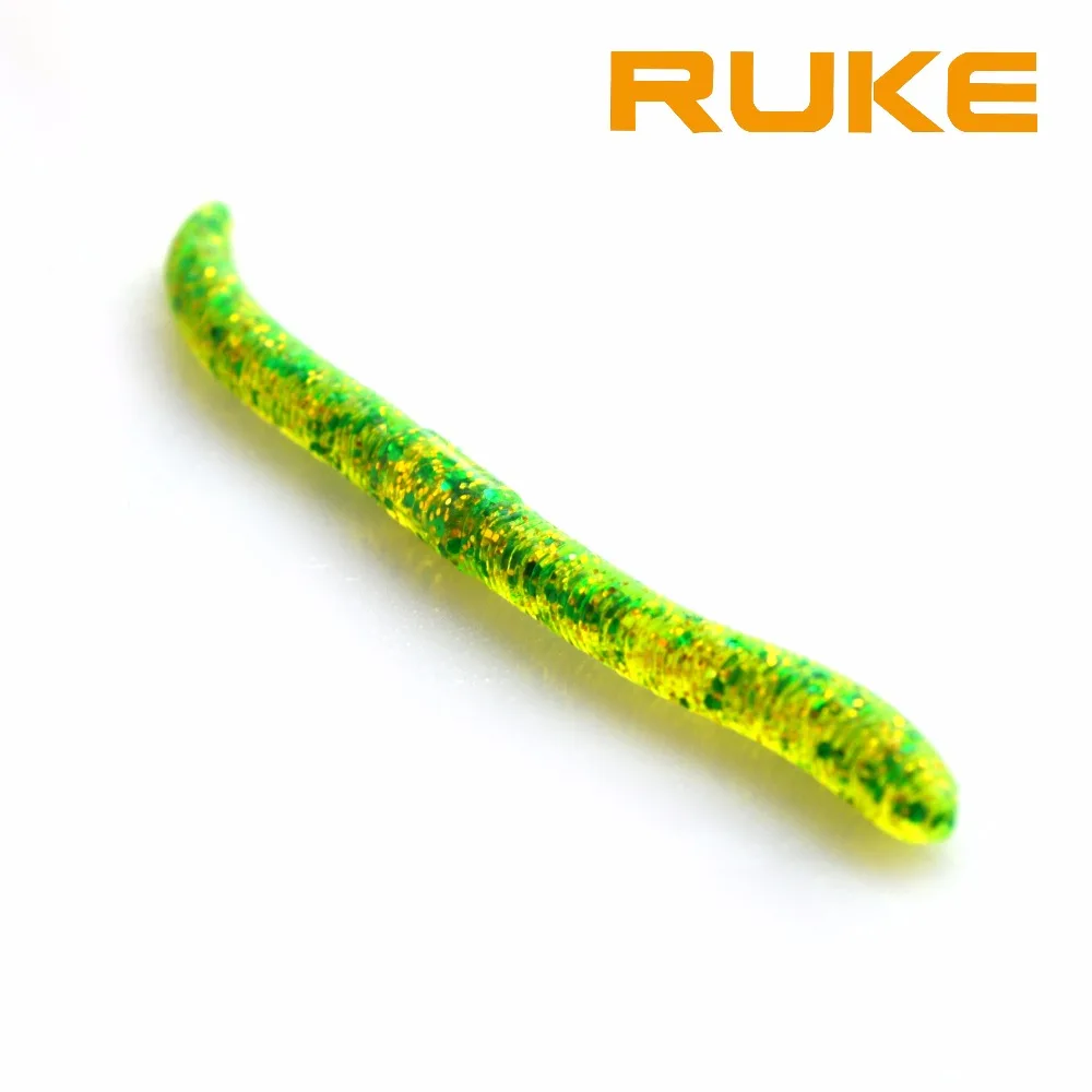 RUKE Нови меки примамки с червеи 96 мм/2 г, 6 бр./лот, 4 цвята, мека стръв с Дъждовно червей, Меки примамки и пластмасови стръв за улов на Шаран 2