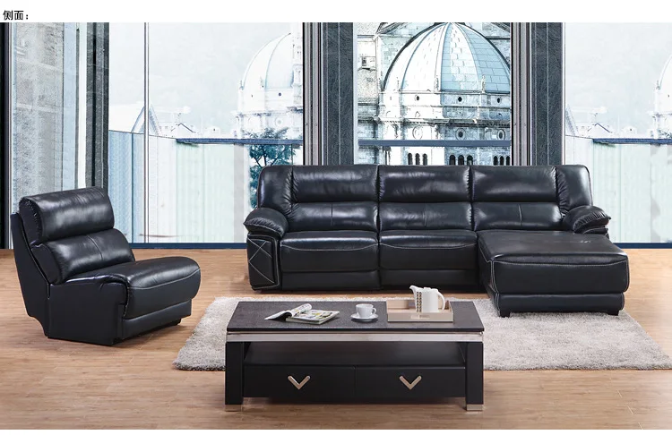 Комплект мека мебел за хол ъглов диван L от естествена телешка кожа, секционни дивани стол модерни muebles sala de moveis para casa 2