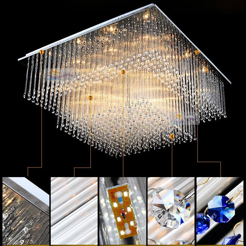 Модерни Кристални Полилеи Тавана лампа светва Лампа LED Вътрешен Тавана Повърхността на Тавана Лампа За вътрешно осветление 2