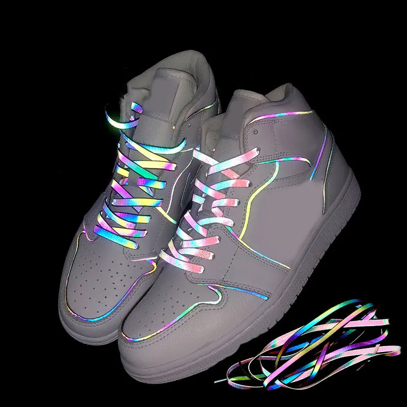 1 Чифт светещи връзки на равна подметка, парусиновые ремък за обувки, светещи в тъмното, цветни и флуоресцентни ремък 120/140/160 см 2