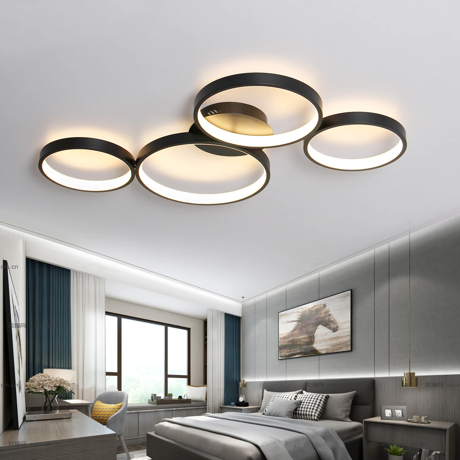 UMEILUCE Творчески 4 Светлините на Модерен Led Тавана Лампа за Хранене, Всекидневна Спални Хотел Повърхностен Монтаж Deco AC85-265V 2
