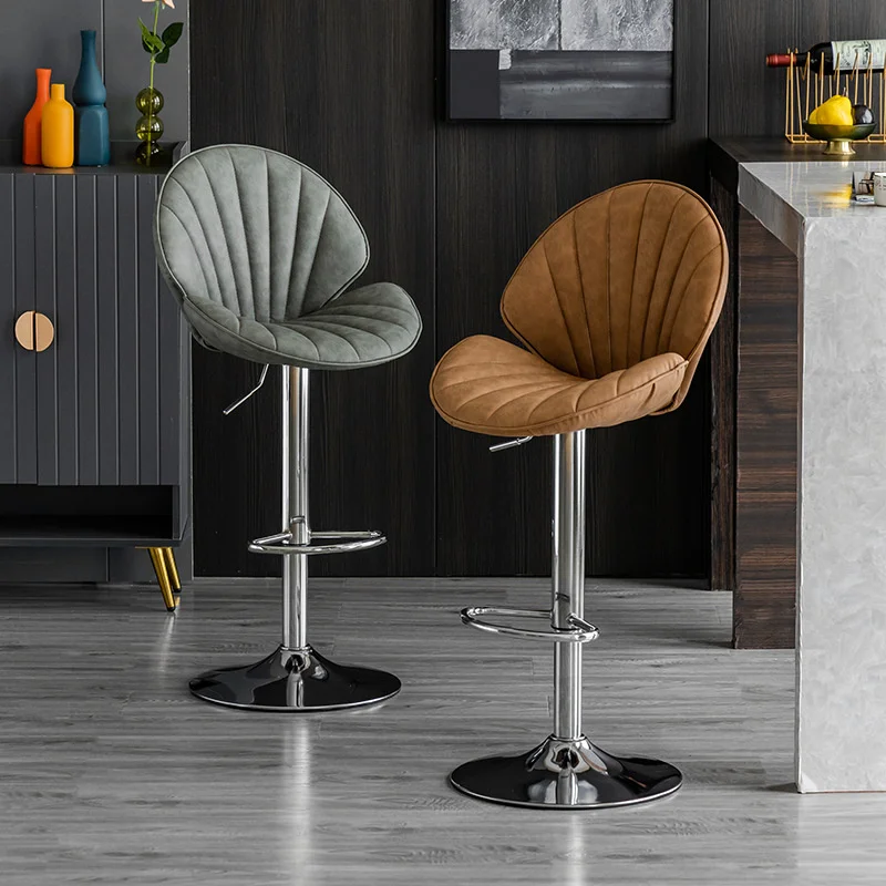 Модерни минималистичные трапезни столове изкачване регулируема бар стол удобна възглавница бар столове извита облегалка Мебели за дома 2