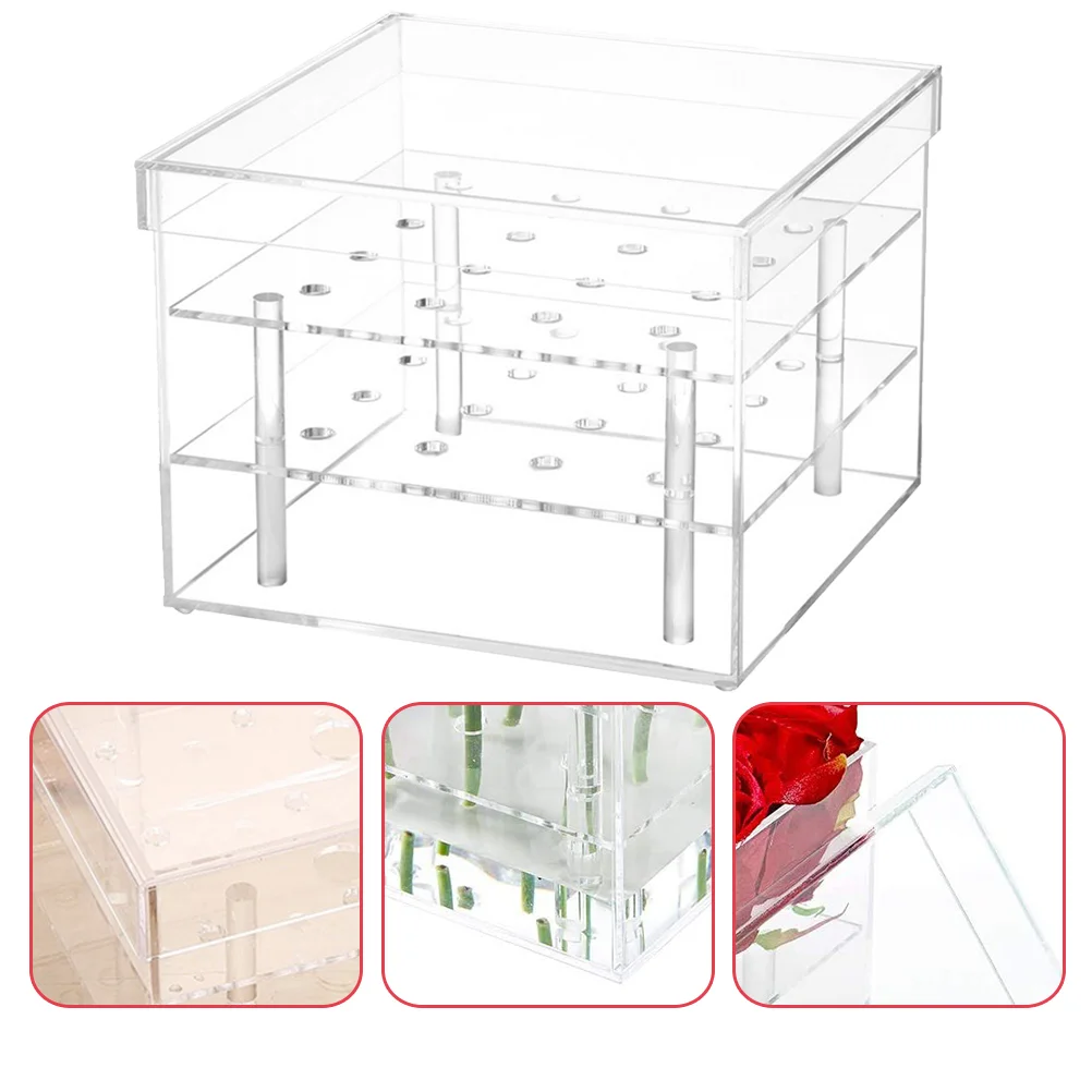 Кутия За Цветя Прозрачна, Консервирани Подарък Акрилна Вечният Цвят На Споразумение Гърне Мъжки Опаковката Прозрачни Кутии За Опаковане  2