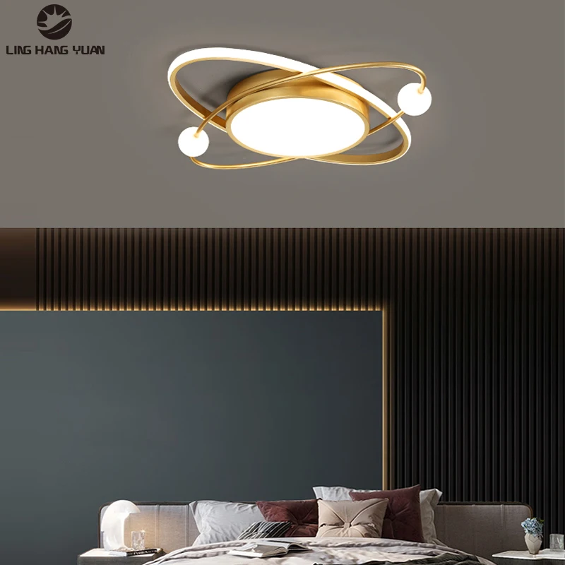 Повърхностно монтиране на Модерни Led Полилей, Златна Скандинавски Led Полилей Осветление за Хол Спалня Кухня Трапезария Тавана Лампа 2