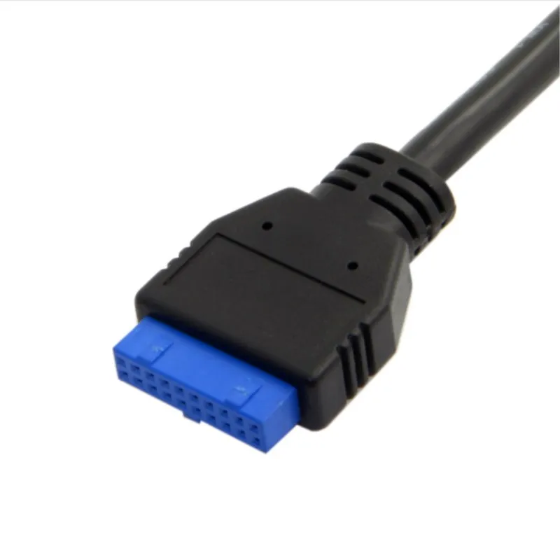 USB 3.0 Однопортовый Тип закрепване с вътрешен винт за монтаж под ъгъл към дънната платка 20pin Кабел заглавието 25 см 2