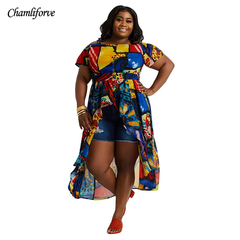 XL-5XL Плюс Размера на Африканския Рокля За Жените 2021 Лятна Мода Дашики Принт Къдри Vestido Нов Халат Елегантна Африкански Вечерна Рокля 2