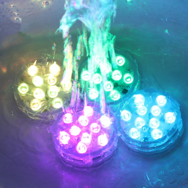 13 Led RGB Подводен Потопяема Led Лампа, Водоустойчиви, Работещи На Батерии, с изкуствено Езеро, Басейн, Лампа за Вази, Цветя Аквариум 2