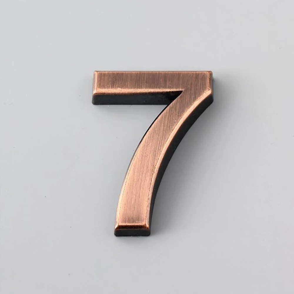 Номер на Порта 0-9 1бр Модерен Бронзов цвят 5 см, 7 см, Къща, Хотел Вратата Адрес Табела на Номер Цифри Стикер на Знак Знак Удобен 2