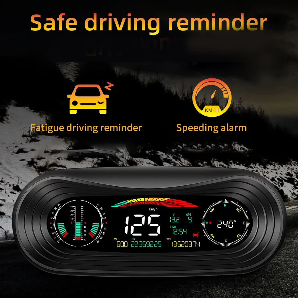 Авто Централен Дисплей KMH MPH Метър Аларма за Превишаване на Скоростта на Скоростта на GPS HUD Цифрови Датчици 5,2 Инча(ове) на Екрана на Аксесоари за Автомобили 2