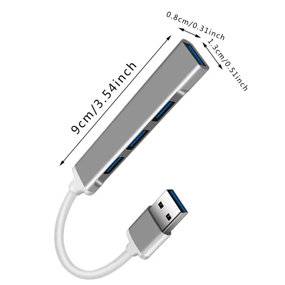 4 В 1 USB Зарядно устройство Mini hub на 3.0 Хъб Хъб от алуминиева сплав Адаптер за лаптоп, Зарядно устройство за Windows 7, Vista, за XP 2