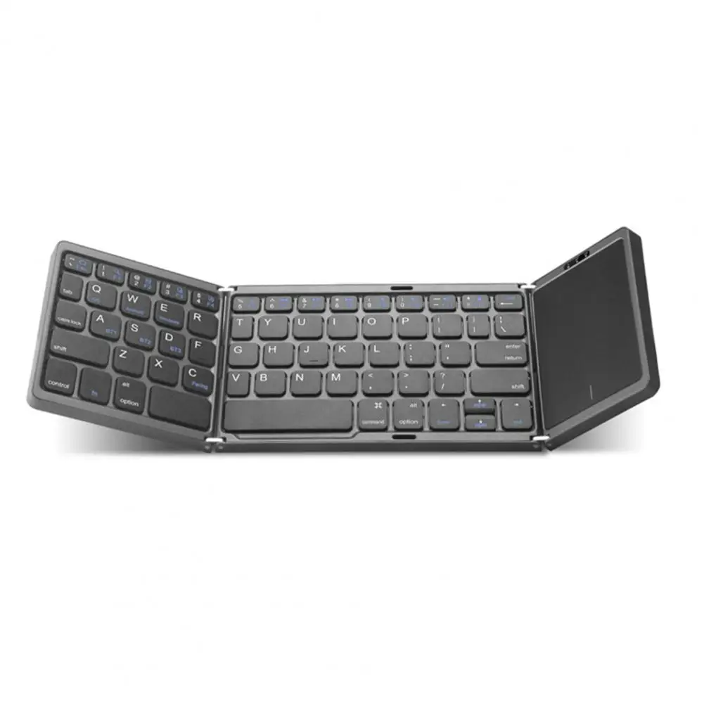 Универсална безжична клавиатура Нескользящая Bluetooth-съвместима Клавиатура с тачпадом Энергосберегающая Сгъваема клавиатура за PC Набор на текст 2