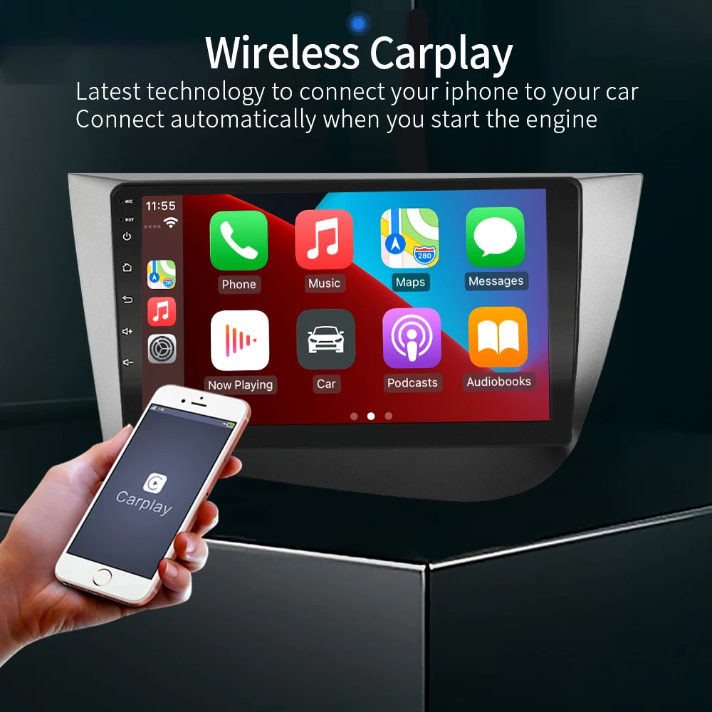 За Seat Leon 2005-2012 с Авторадио Carplay Android Капацитивен сензорен екран, GPS Навигация Bluetooth 2
