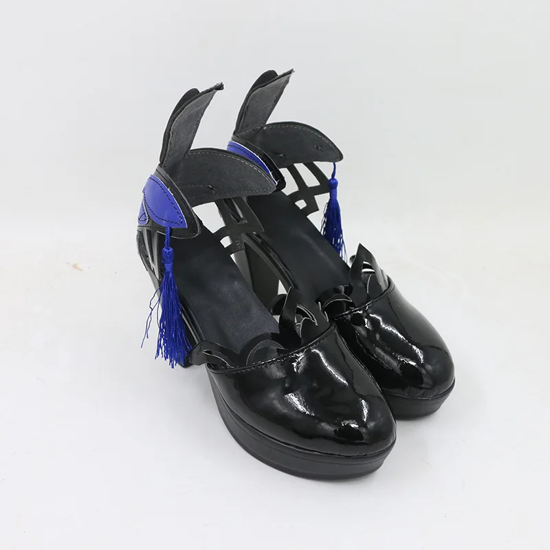Играта Genshin Impact Keqing Обувки За Cosplay Нова Кожена Униформа Латерн Ритуално Облекло Ke Кинг Вечерна Рокля Игра Хелоуин Дамски Мъжки обувки 2