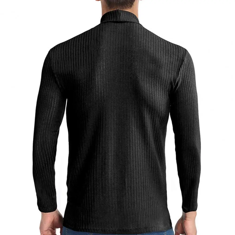 Модерен Мъжки Основен Пуловер, Поло Есен Зима Мъжки Трикотаж Мразоустойчив Вязаная Долна Риза 2