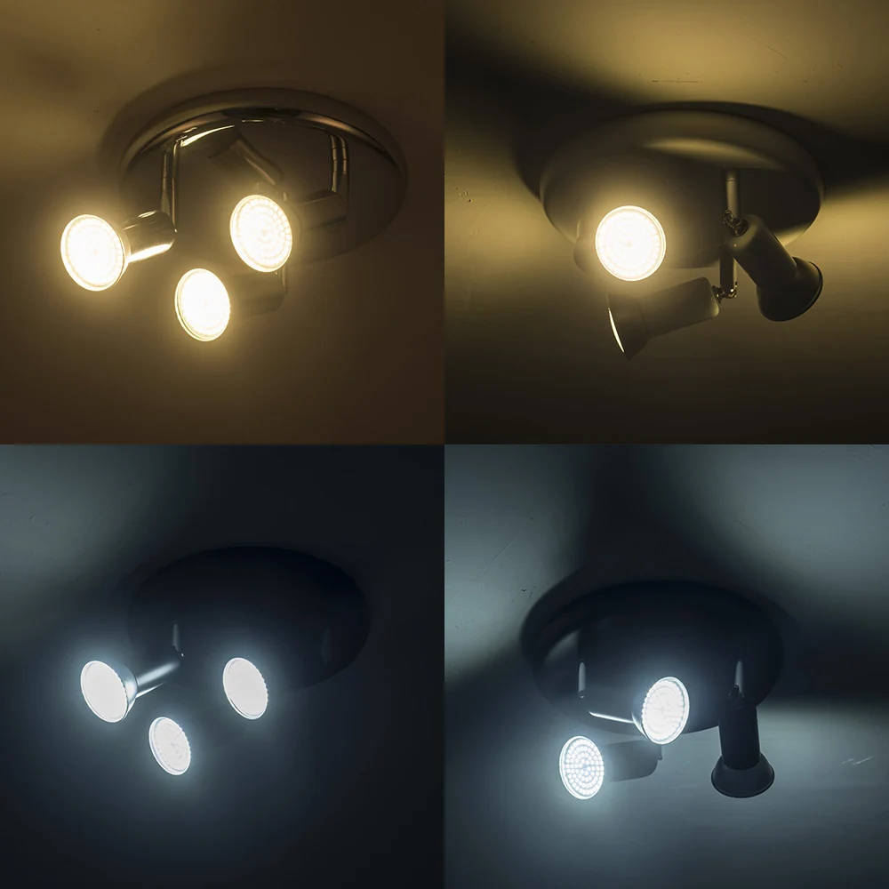 AC 90-260 В Тавана Led лампа с 3 Въртящи се Световыми Точки GU10 Таван Точка на осветителни Тела за Украса на осветителни Тела в помещението 2