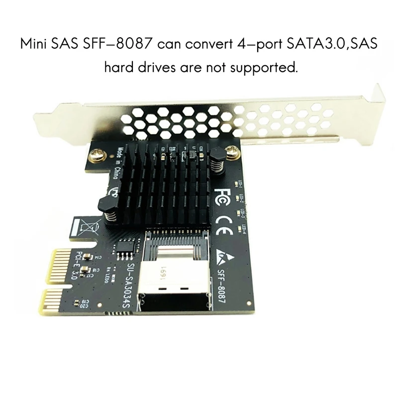 PCIE Странично Карта PCIE 1X За Mini SAS СФФ-8087 SATA3.0 6 Gbit/с Карта на Адаптера за Карта за Разширяване на Твърдия Диск За Майнинга Чиа 2