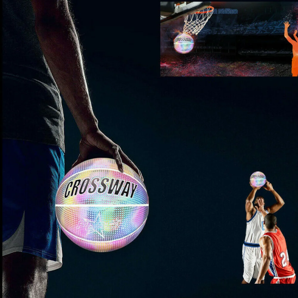 Холографски нажежен Отразяваща Баскетболен Блеснали Мига за Нощно Спортен Комплект 2