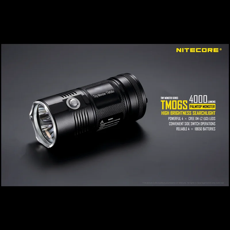 NITECORE TM06S 4000 лумена Фенер CREE XML2 U3 LED 8 Режима на осветление Мощен прожектор + 18650 Батерия 2