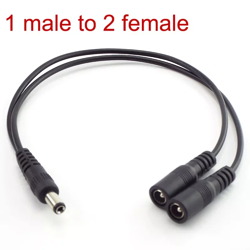 2,1 мм от 1 Жена до 2 мъжки Начин Мъжки DC Мощност на Газа конектор удължителен кабел за ВИДЕОНАБЛЮДЕНИЕ led лента захранващ адаптер 2