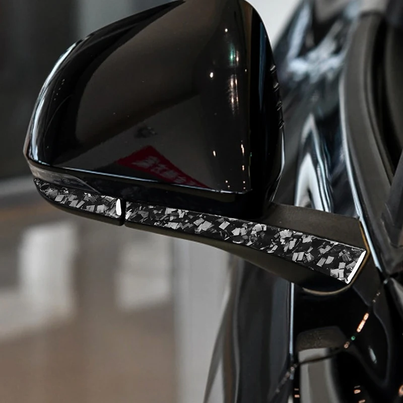 За Ford Mustang 2015-2020 Украса Огледала за обратно виждане, изработени от въглеродни влакна Райе, Автомобилни Стикери с Кованым Модел, Аксесоар за Интериора 2