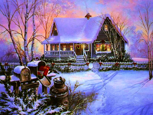 5D Диамантена Картина на Зимна Къща Снежна Сцена Пълна Тренировка Мозайка САМ Диамантена Бродерия Пейзаж Изкуство Коледен Начало Декор Подарък 2
