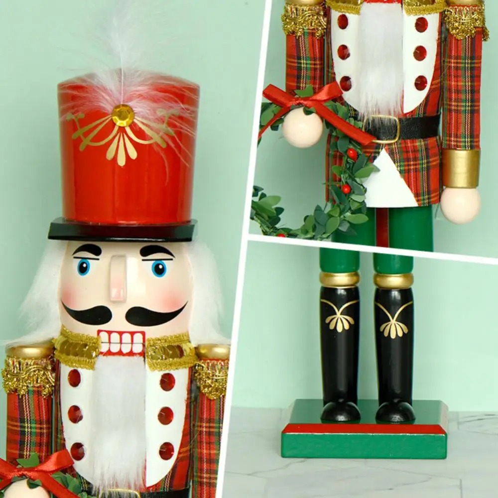 38 см Лешникотрошачката Кукла-Марионетка Войници с Венец Коледна Украса Детски Подарък-Коледна Празнична Парти Тенис на Украшение Фигурки 2