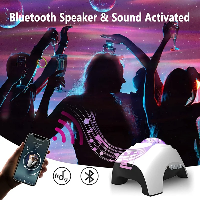 Проектор Северното сияние Aurora, Звезден Проектор Bluetooth Музикален Говорител, лека нощ Galaxy Проектор 2