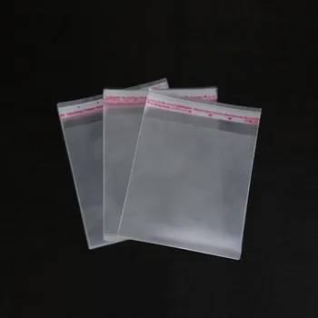 300 бр./ лот-10 * 13 см Прозрачни затваряне на найлонови / БОПП / найлонови торбички Прозрачни пластмасови торбички за съхранение на Opp, самозалепващи печати