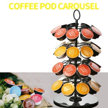360-Градусная Въртележка за кафе капсули, Съвместими с K-Cups 36 Pod Pack, Рафтове за Съхранение на Ротации за Домашния Офис, Кухненски Органайзер за Щанд 0