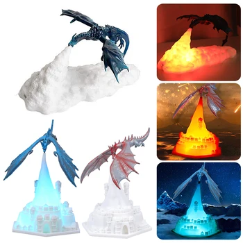 3D Принт Дракон Led Volcano Дракон Лампи Като Домашен Креативно нощни лампи За Лунната Лампа нощна светлина за Дома Коледни Подаръци