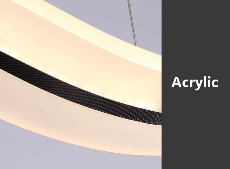 Модерни Led Висящи Лампи Акрил Таванна Подвесная лампа с led чип вътре S образни вълновия осветителна уреда за дома 3