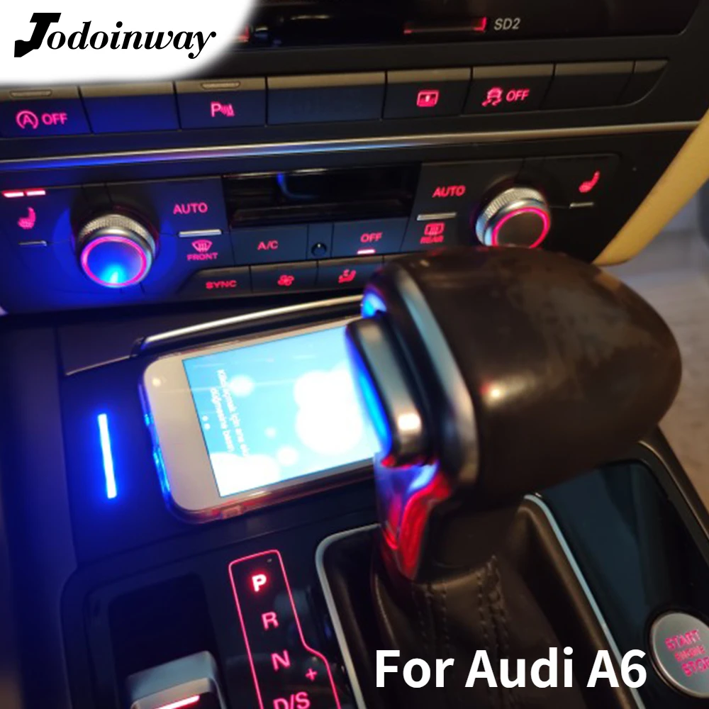 Автомобилното Безжично Зарядно Устройство за Audi A6 C7 A7 A4 B8 B9 A4 Allroad A5, S5 RS5 Q5 Авто Безжичен Титуляр за Зареждане на Мобилен Телефон Монтажна Плоча 3