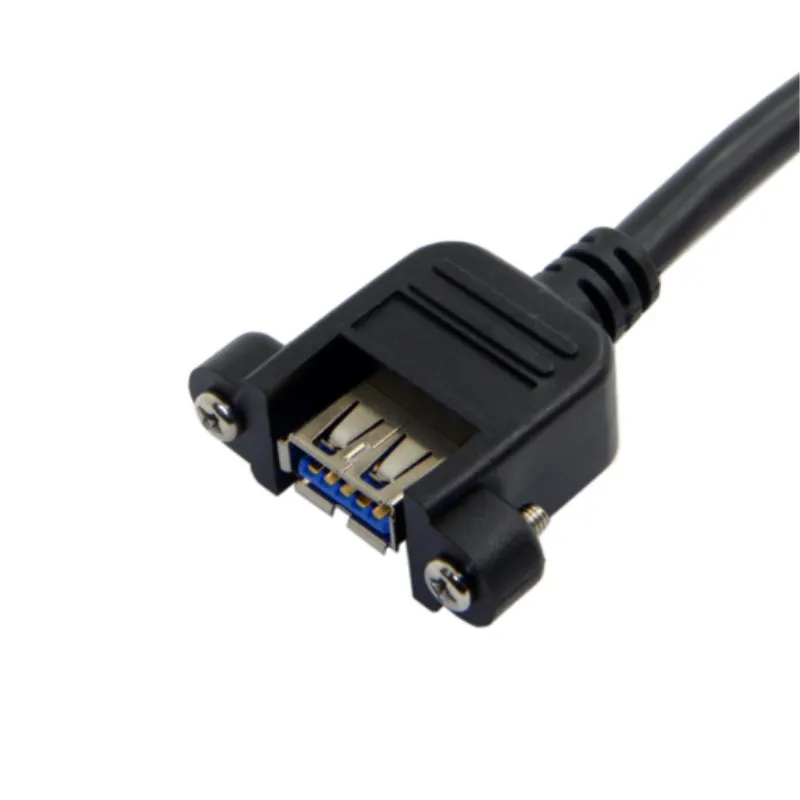 USB 3.0 Однопортовый Тип закрепване с вътрешен винт за монтаж под ъгъл към дънната платка 20pin Кабел заглавието 25 см 3