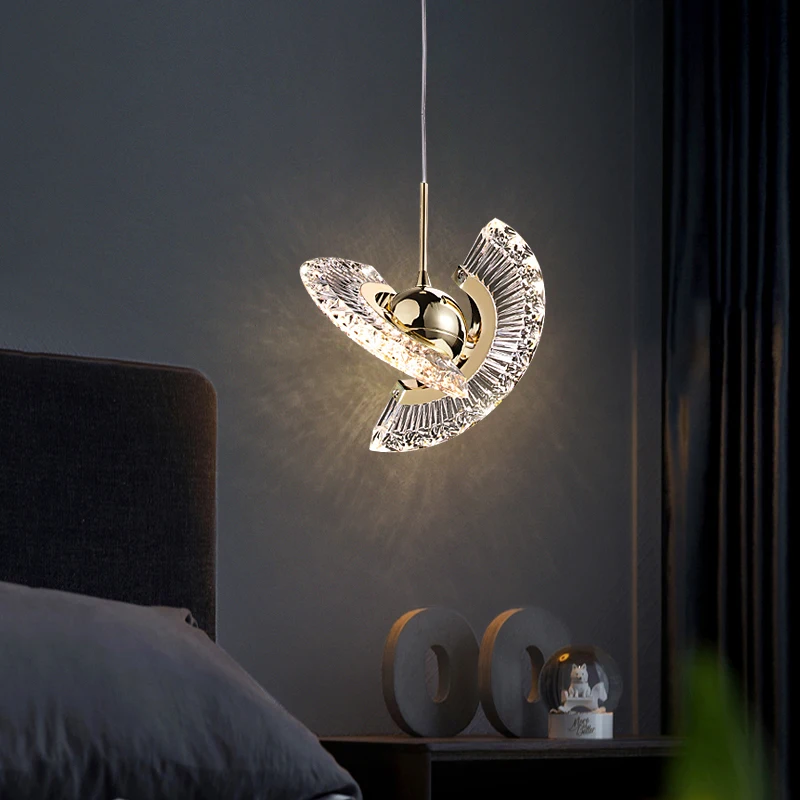 Модерен светлина луксозна креативна летяща чиния дълга линейна полилей Скандинавски индивидуалност проста форма регулируема спалня хол 3