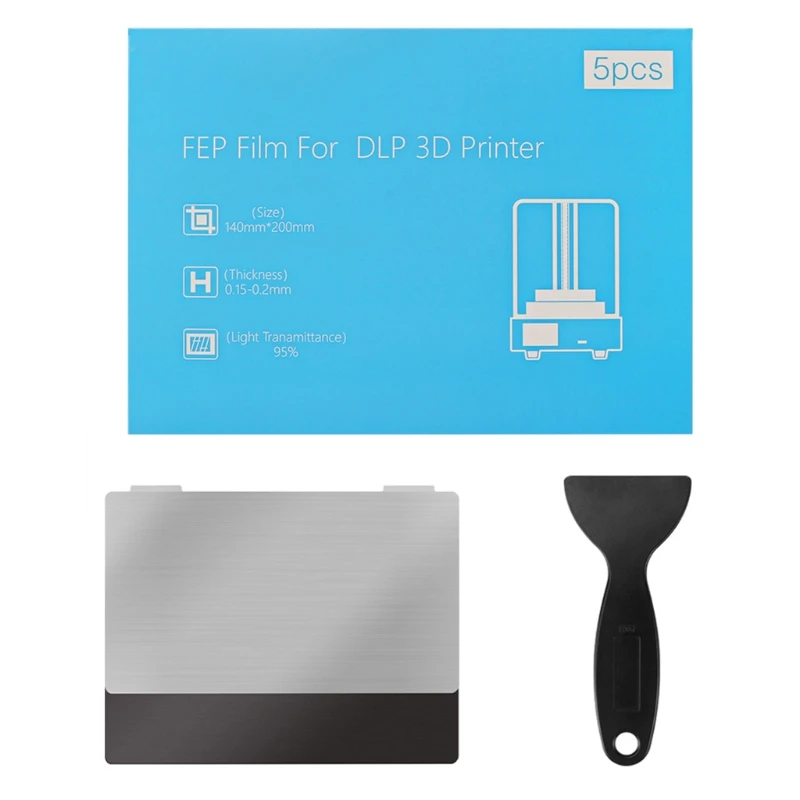 Листове, Фолио за Теглене на Филма FEP 7,87X5,51 инча, Гъвкава Плоча, Плешката е с Висок Коефициент на Пропускливост за Фотонного SLA DLP от Полимер 3D Принтер Creality 3