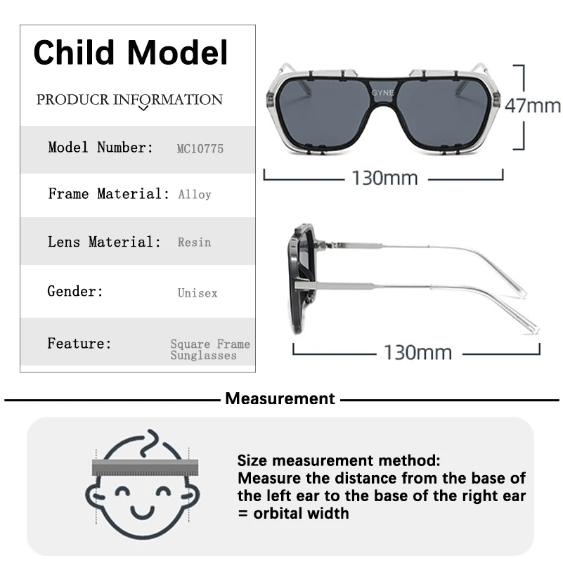 HOLTMANCE Нови Модни Пълнозърнести лещи с голям рамки Слънчеви очила за родители и Деца За Момичета и Момчета, Прости метални Квадратни Слънчеви стъкло, Летни UV400 3