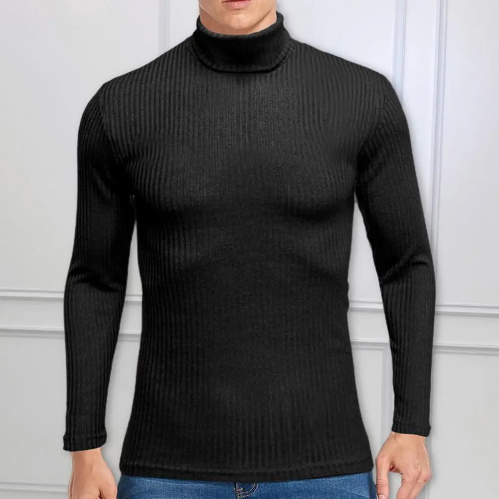 Модерен Мъжки Основен Пуловер, Поло Есен Зима Мъжки Трикотаж Мразоустойчив Вязаная Долна Риза 3