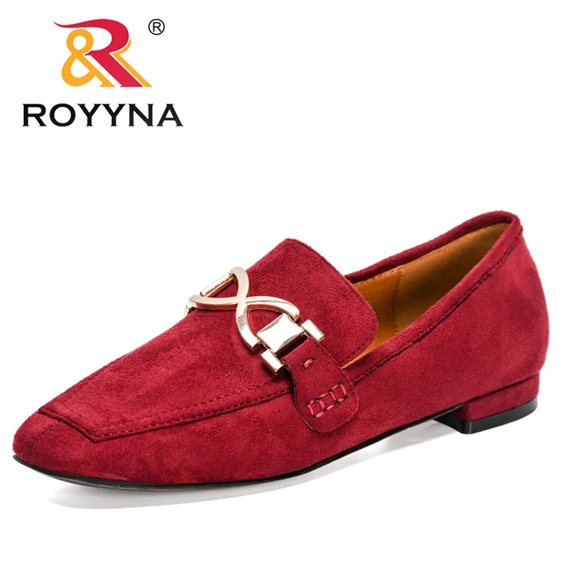 ROYYNA/новост 2021 г.; дизайнерски обувки на равна подметка; големи размери; модни обувки-лодка от Флока; дамски ежедневни обувки; дамски офис обувки без закопчалка на ниски обувки; Дамски 3