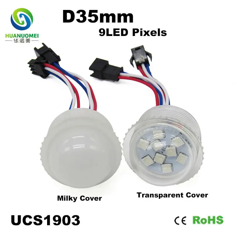 35 mm 9 led UCS1903 цифров водоустойчив умен пиксельный rgb led модул, rgb 5050 smd лампа адресуемая лампа увеселителен парк светлина 3