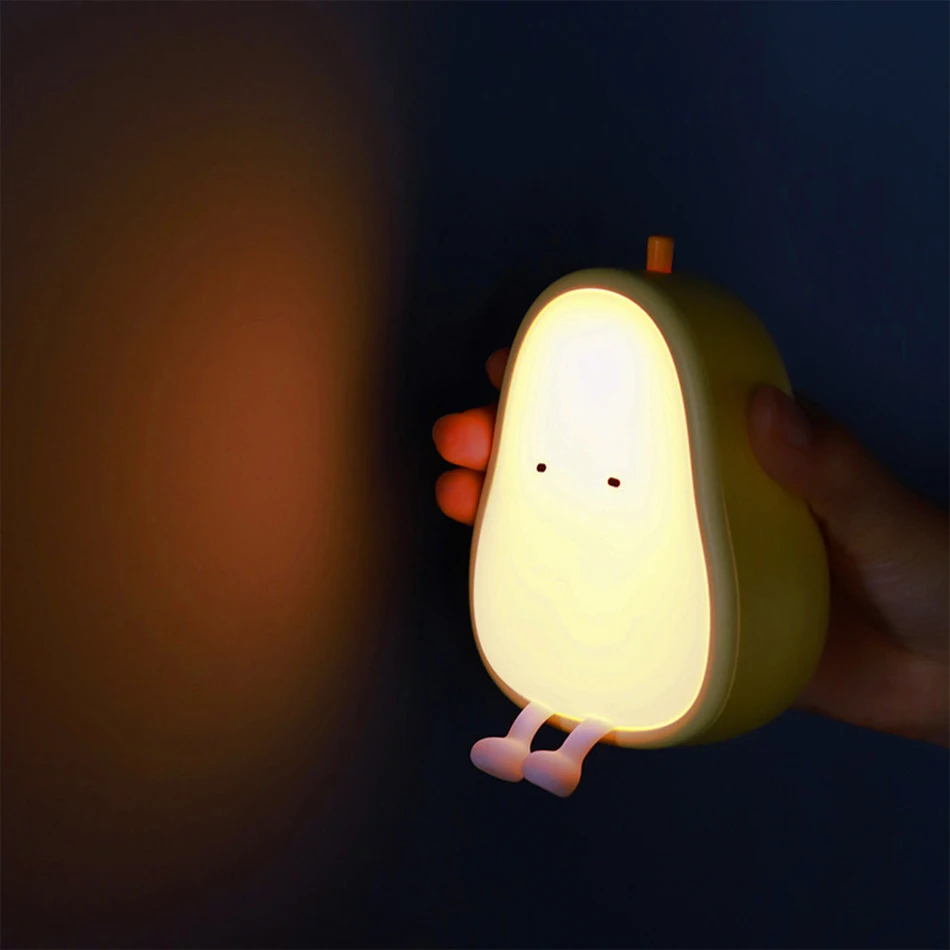 Led Грушевидный Плодов лека нощ USB Акумулаторна Затемняющий Настолна Лампа Прикроватное Украса За Спални Силикон Лампа Детски Подарък 3