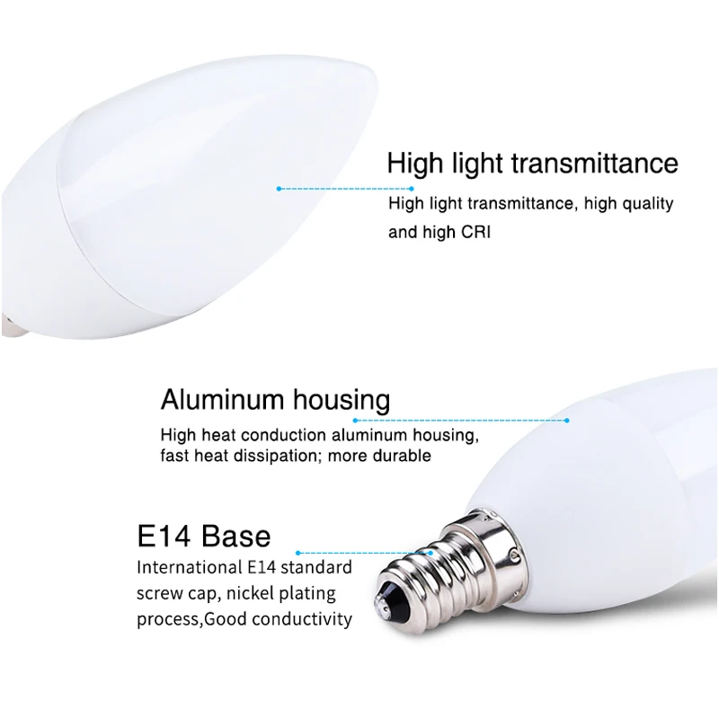 4 W RGB + CCT E14 led лампа във формата на свещ AC220V Умен начало декор с регулируема яркост; 2.4 Ghz RF/WiFi/приложение/Гласов контрол трябва да отговаря на WL-Box1 3