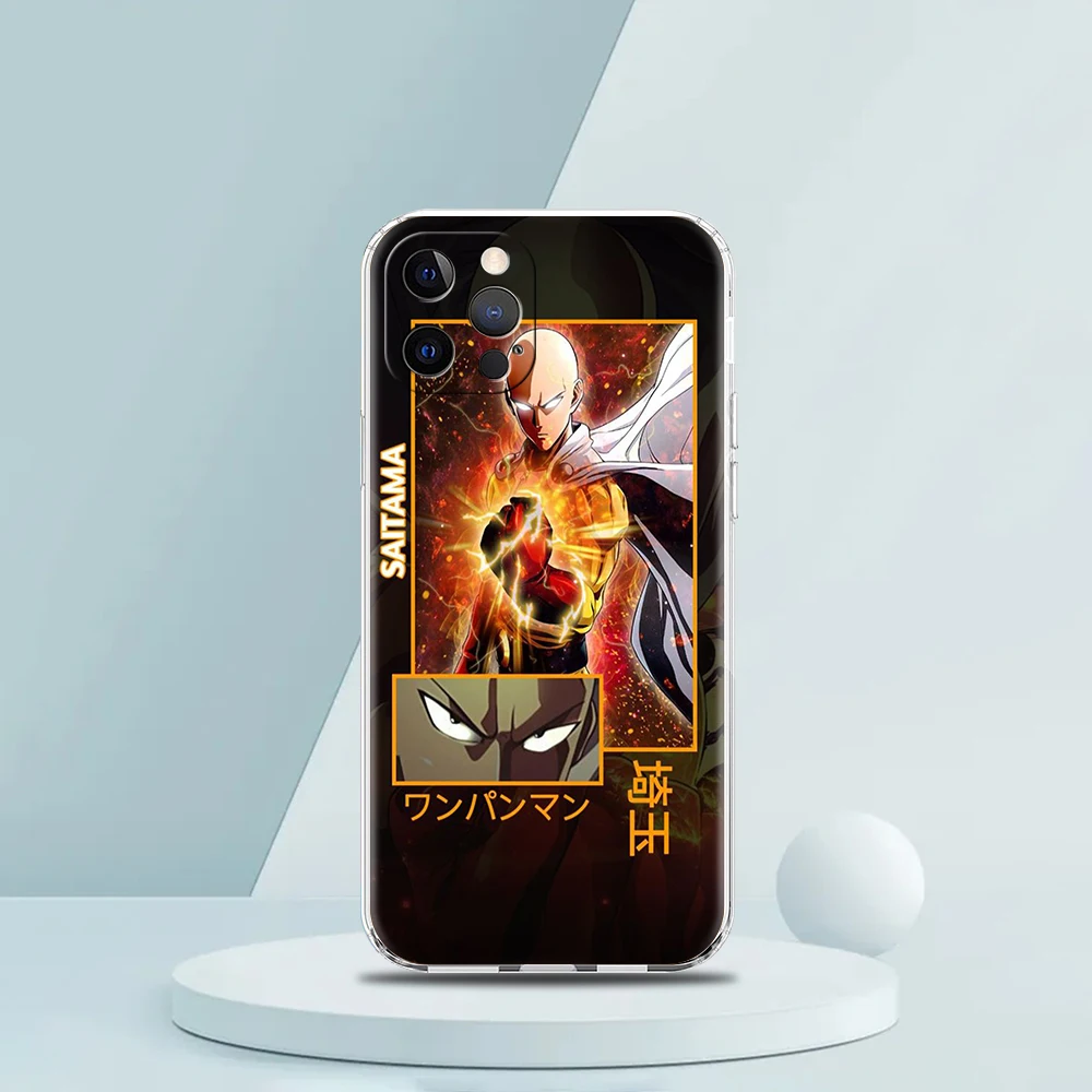 ONE PUNCH-MAN Прозрачен Силиконов Калъф За Телефон iPhone 13 12 11 Pro Max 8 7 Plus X XS Max XR SE 2020 Luxury Корпуса Shell Fundas 3