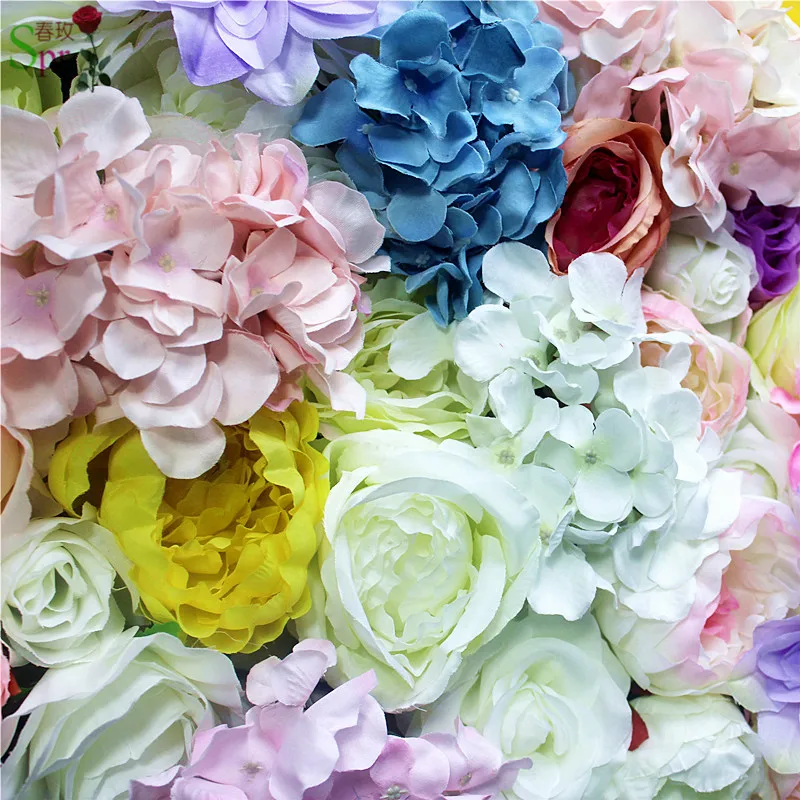 SPR висококачествена Изкуствена цветна стена за сватбеното тържество, на фона на подреждане на цветя, декорации 3