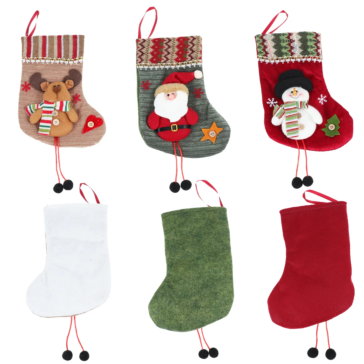 3ШТ Коледни Чорапи, Луксозни Леки Изискани Коледни Подаръчни Пакети за 4