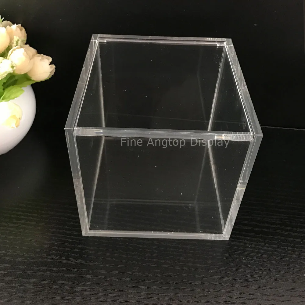 13x13x13cm прозрачна акрилна кубичен бижутериен дисплей кутия сватбен подарък полза кутия 4