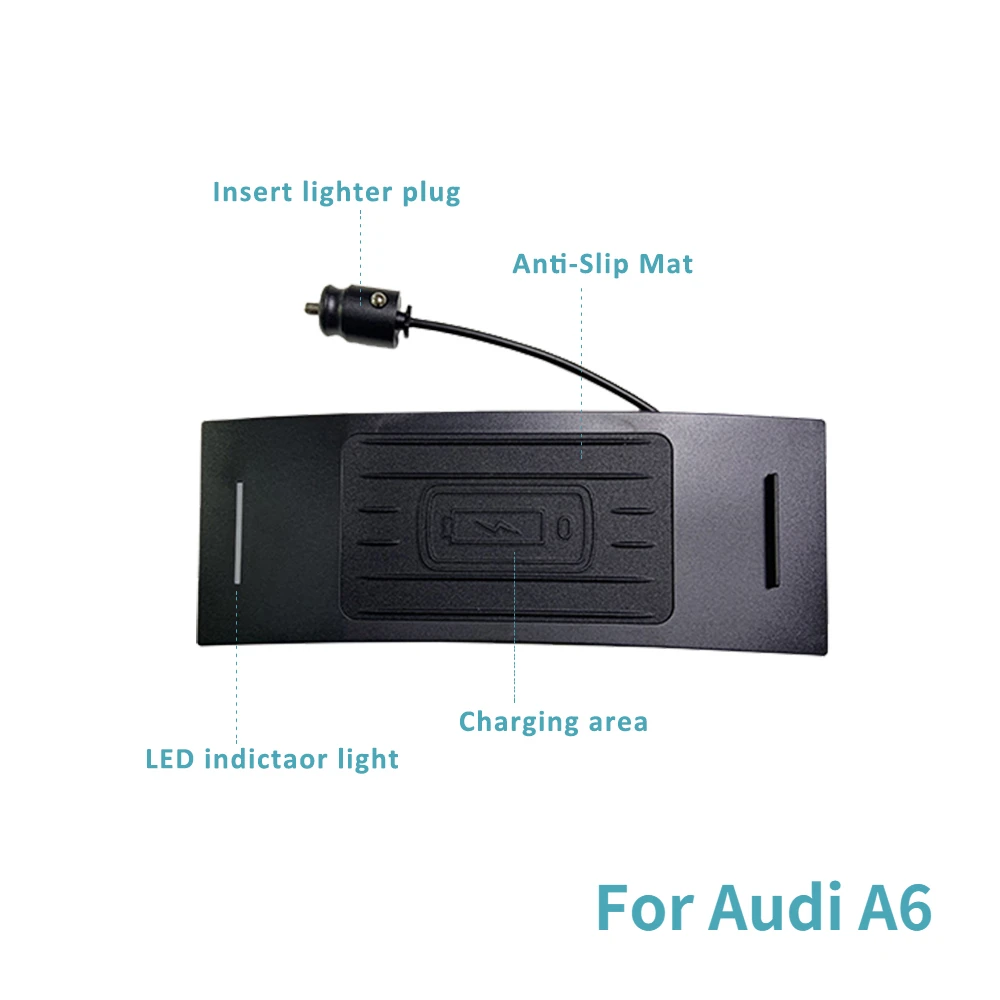 Автомобилното Безжично Зарядно Устройство за Audi A6 C7 A7 A4 B8 B9 A4 Allroad A5, S5 RS5 Q5 Авто Безжичен Титуляр за Зареждане на Мобилен Телефон Монтажна Плоча 4