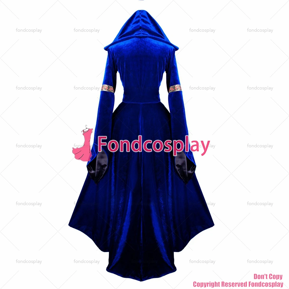 фондкосплей Викторианска рокля в стил РОКОКО Бална рокля Готик Пънк синьо кадифе костюм за cosplay, CD/TV[G1425] 4