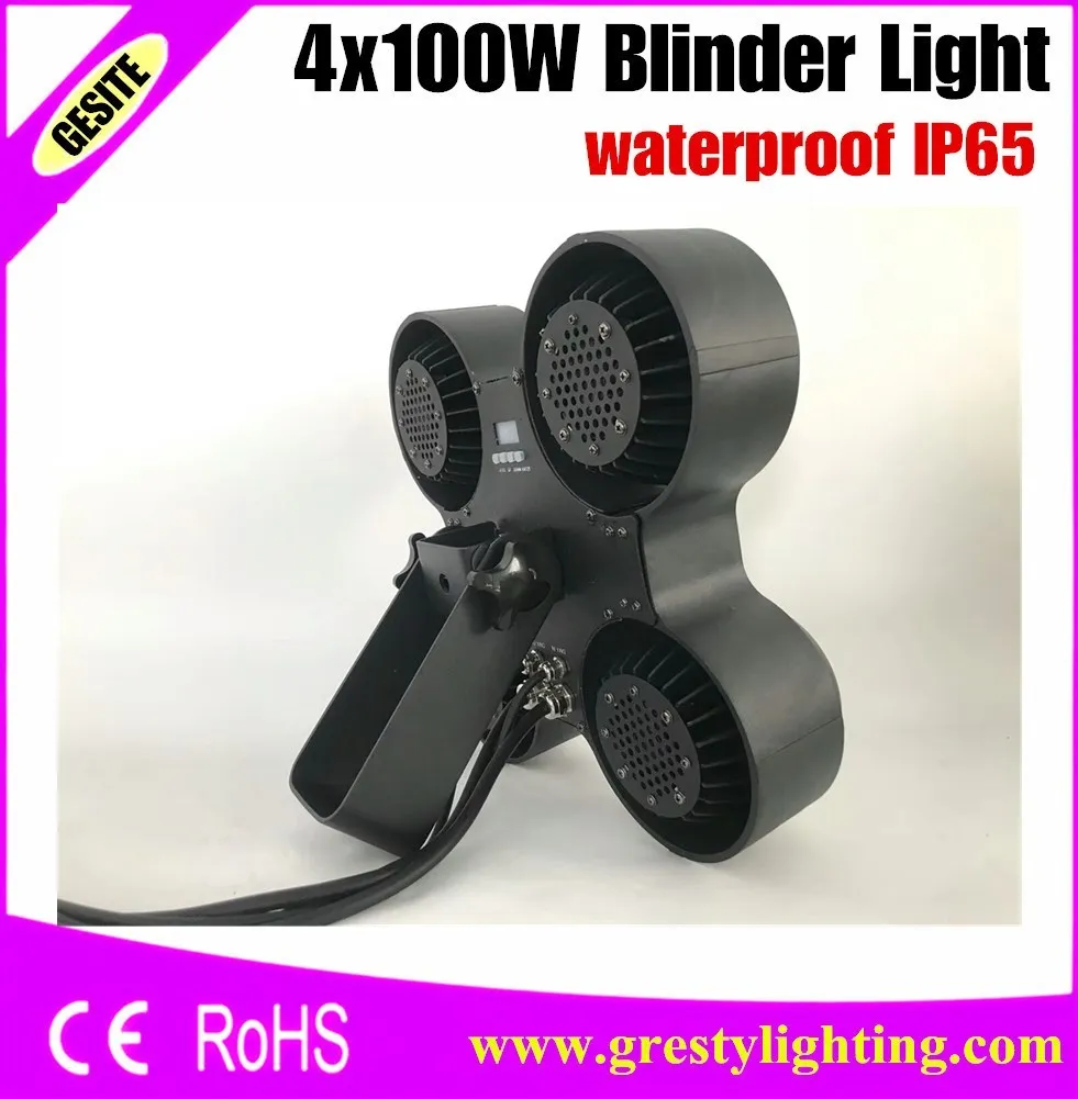 2 бр./лот Открит водоустойчива IP65 4 очи led blinder светлина 4x100 W cob топло бяло dj оборудване 4